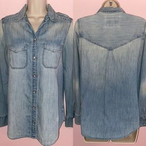 Express Chambray Boyfriend Portofino Shirt